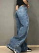 Джинсы женские Zeo Basic 4635 WIDE LEG palazzo jeans высокая посадка широкие длинные 40 светло синие - изображение 3