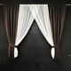 Красивая занавеска с шифоном ALBO 400x170 cm Шоколадная (KU-PK-14) - изображение 7