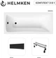 Ванна акриловая Helmken Luna 160x70 см (0134VA9405) комплект 3 в 1: прямоугольная ванна, ножки, Черная фронтальная панель - изображение 2