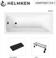 Ванна акриловая Helmken Luna 160x70 см (1137490R6V) комплект 3 в 1: прямоугольная ванна, ножки, Черный подголовник - изображение 2