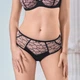 Трусы женские Lanny mode 51706 микрофибра с кружевом XXL черные с бежевым - изображение 1