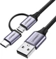 Кабель Ugreen US177 USB 2.0 to Micro + USB Type-C Cable 3A 1 м Black (30875) - изображение 1