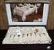Велюровая скатерть с ранером Selin Azra Set 160×350+12 салфеток Бежевая - изображение 3