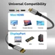 Кабель Conable DisplayPort to Mini HDMI, 4K@60Hz, 2K@120Hz, 1080P@120Hz, 1.2м, grey - изображение 7