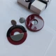 Сережки великі круглі MK0854-1 DeKolie червоний з чорним - зображення 3