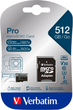 Карта памяти Verbatim Pro Micro SDXC 512GB Class 3 + SD Адаптер (0023942470465) - изображение 2