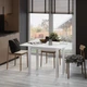 Стіл-трансформер LofTerno Head Dinner Glass 900x750x600 Білий діамант/Білі ноги/Графітове скло (TB16010100102) - зображення 4