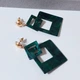 Серьги ромбы длинные из акрила DeKolie MK0815-1 зеленый - изображение 2