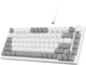 Ігрова Клавіатура AJAZZ AK820 Grey-White Дротова Механічна З Підтримкою HOT-SWAP Red Switch - зображення 1