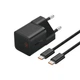 Сетевое зарядное устройство Baseus P10111602113-01 20W с кабелем Type-C to Type-C (60W) Power Delivery Black - изображение 1
