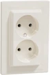 Розетка двойная Schneider Electric Asfora 220 В без заземления Кремовая (EPH9700123) - изображение 1