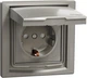 Розетка Schneider Electric Asfora 220 В, IP44 с защитной крышкой, со шторками Бронза (EPH3100369) - изображение 1