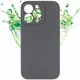 Чохол силіконовий Silicone Case Full Camera Protective (AA) NO LOGO для Apple iPhone 15 Pro Max Сірий | Dark Gray - зображення 1