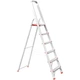 Стремянка Intertool алюминиевая 1.78 м 6 ступеней до 150 кг широкая платформа высотой 1.28 м лестница (000008648) - изображение 1