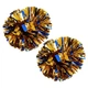 Помпоні-гантели круглі блискучі для чирлідингу та танців SP-Sport Pom-Poms C-0863 (глянцеві, пластик, 2шт, вага 1 шт - 80 г, синій-золотий) - зображення 1