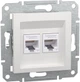 Розетка Schneider Electric Asfora RJ45 двойная тип UTP категория 6 Белая без рамки (EPH4870121) - изображение 1