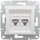 Розетка Schneider Electric Asfora RJ45 двойная тип UTP категория 6 Белая без рамки (EPH4870121) - изображение 8