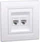 Розетка двойная компьютерная Schneider Electric Asfora RJ-45 кат. 6 UTP внутренняя Белая (EPH4800121) - изображение 1