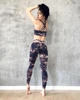 Женские Лосины и Леггинсы с эффектом push up Пуш Ап с Высокой Посадкой Спортивные Бесшовные Мраморные Тай Дай Синий с бежевым M (70027) - изображение 4