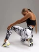 Жіночі Лосіни та Легінси з ефектом push up пушап з Високою Посадкою Спортивні Безшовні Мармурові Тай Дай Чорно-білий M (70026) - зображення 8
