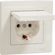Розетка Schneider Electric Asfora с заземлением и крышкой Кремовая с рамкой (EPH3100123) - изображение 1