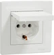 Розетка Schneider Electric Asfora с заземлением и крышкой Белая с рамкой (EPH3100121) - изображение 1
