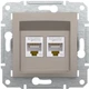Розетка двойная компьютерная Schneider Electric Asfora RJ45 5 категория UTP Бронзовая (EPH4400169) - изображение 8