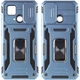 Ударопрочный чехол Epik Camshield Army Ring для Xiaomi Redmi 10C Голубой / Light Blue - изображение 1