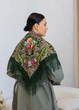 Хустка українська з тороками "Лілія" 90х90 см (зелена) - изображение 2