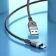 Кабель Hoco X109 Silicone USB to MicroUSB 2.4A 3m, Black - зображення 2