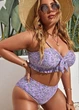 Роздільний купальник FS Lilac Plus Size 0XL (48-50) з принтом та завищеною талією Фіолетовий (7329) - зображення 2