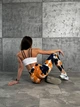 Женские Лосины с эффектом push up Пуш Ап с Высокой Посадкой Спортивные Бесшовные Тай Дай Оранжевый с темно-синим M (70057) - изображение 5