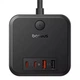Мережевий фільтр Baseus E00066400117-00 PowerCombo Cube Power Strip 3xAC+2xUSB+2xType-C 30W (150 см) Black - зображення 4