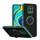 Чехол Fiji Colorframe для Xiaomi Redmi Note 9 Pro матовый бампер с кольцом подставкой Green - изображение 1