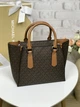 Сумка жіноча Michael Kors Kris Medium Logo Satchel Bag коричнева (38F1G2KS6B) - зображення 6