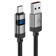 Кабель ACEFAST C15-04 USB-A to USB-C zinc alloy digital display braided charging data cable Black - изображение 3