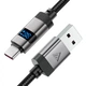 Кабель ACEFAST C15-04 USB-A to USB-C zinc alloy digital display braided charging data cable Black - изображение 4