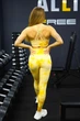 Спортивний комплект двійка топ та лосини з ефектом push up пуш ап Жіночий костюм для Фітнесу S Жовтий (70024 / 70021) - зображення 2