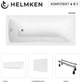 Ванна акриловая Helmken Luna 170x70 см (8634Y3544V) комплект 4 в 1: прямоугольная ванна, ножки, Белая фронтальная и боковая панель - изображение 2