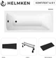 Ванна акриловая Helmken Luna 170x70 см (861569FN86) комплект 4 в 1: прямоугольная ванна, ножки, Черный подголовник, Черная фронтальная панель - изображение 2