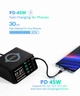 ASOMETECH 110 Вт Мультипортовая 9 в 1 беспроводная зарядная быстрая док-станция QC + PD USB Type C. Черная - изображение 3