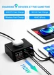 ASOMETECH 110 Вт Мультипортовая 9 в 1 беспроводная зарядная быстрая док-станция QC + PD USB Type C. Черная - изображение 5