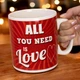 Большая керамическая кружка "All you need is LOVE", 1 литр, Красная (Кружка гигант) - изображение 1