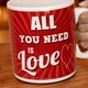Большая керамическая кружка "All you need is LOVE", 1 литр, Красная (Кружка гигант) - изображение 4