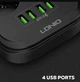 Сетевой фильтр LDNIO SE6403 удлинитель 2 метра 6 розеток зарядка 4 USB 2500W power socket для ноутбука и телефона USB - изображение 2