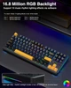 Клавиатура беспроводная AULA F87 PRO 2.4G Bluetooth с RGB, игровая, Hot Swap, 3 режима подключения, черная з желтым - изображение 4