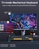 Клавиатура беспроводная AULA F87 PRO 2.4G Bluetooth с RGB, игровая, Hot Swap, 3 режима подключения, черная з желтым - изображение 10