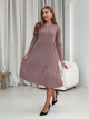 Платье в рубчик длинное весеннее женское Merlini Анно 700001502 размер L-XL Бежевое (700001502_2) - изображение 2