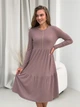 Платье в рубчик длинное весеннее женское Merlini Анно 700001502 размер L-XL Бежевое (700001502_2) - изображение 4