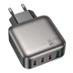 Зарядний пристрій Borofone BAS57A GaN ports charger 1USB/20W/QC3.0 3Type-C/PD 67W Black (35780_3605185) - зображення 3